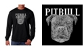 LA Pop Art Men's Word Art - Pitbull Face Long Sleeve T-Shirt